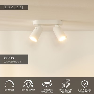 Lucide XYRUS - Ceiling spotlight - LED Dim to warm - GU10 - 2x5W 2200K/3000K - White